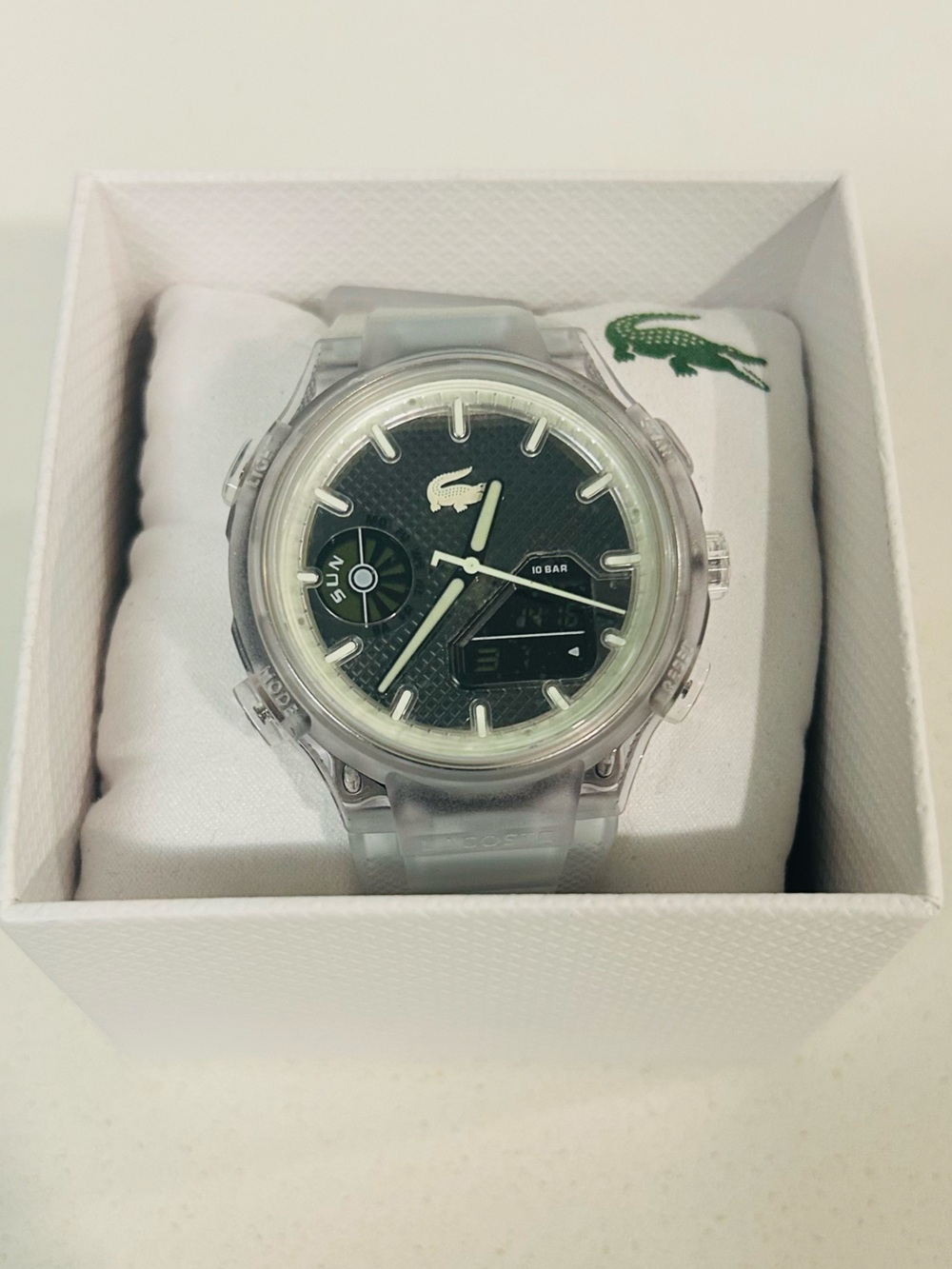 Lacoste Men's 73cc Clear Silicone strap Watch 45mm